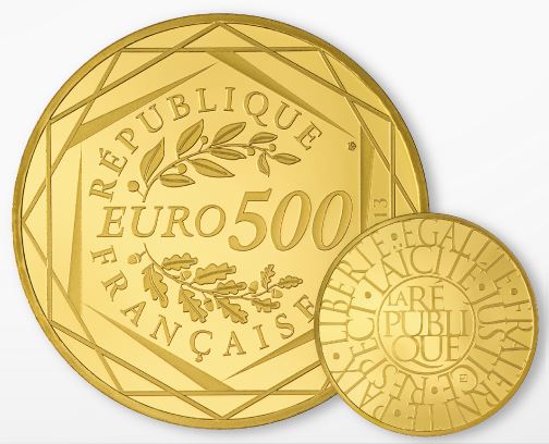 Monnaie de Paris : nouvelle pièce en or de 500 euros
