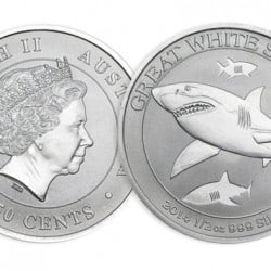 Exclu Achat Or et Argent : 1/2 once Requin Blanc Argent