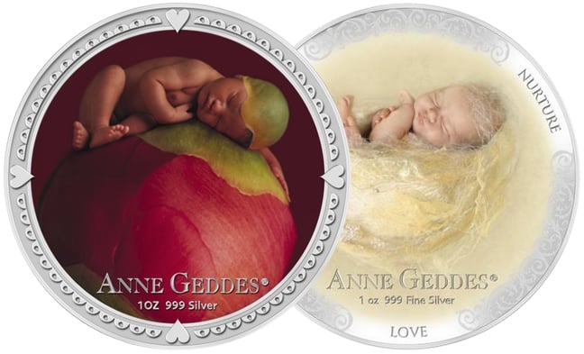 Pièces en argent : une collection par Anne Geddes