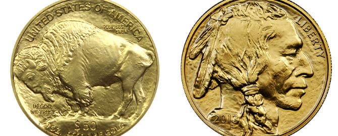 American Buffalo 1 Once 2013 : Nouvelle pièce moderne OR